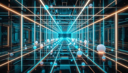 Aufkleber - infinite glowing room made reflective.