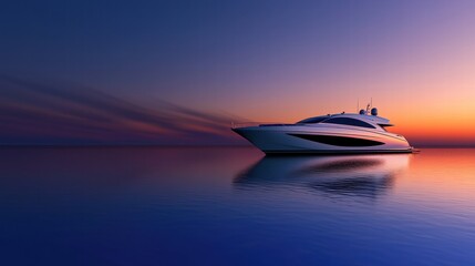 Wall Mural - Private yacht anchored in a calm bay with soft waves