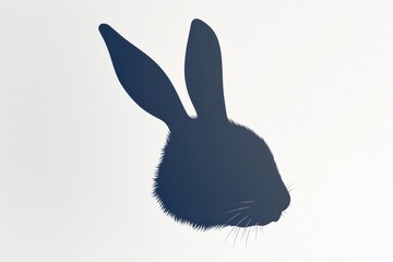 Poster - A silhouette of a rabbit against a clean white background, ideal for use in designs where a simple and minimalist approach is desired