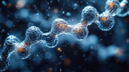 Poster - Close-up shot of a cluster of cells under microscope