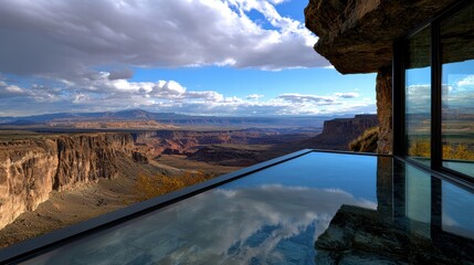 Wall Mural - Skydeck with a glass floor overlooking a stunning canyon