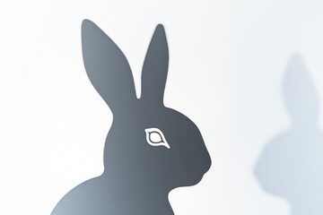 Poster - A silhouette of a rabbit wearing a logo, great for brand or company illustrations