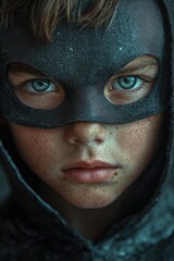 Poster - A close-up shot of someone wearing a mask, suitable for various scenarios where anonymity is desired