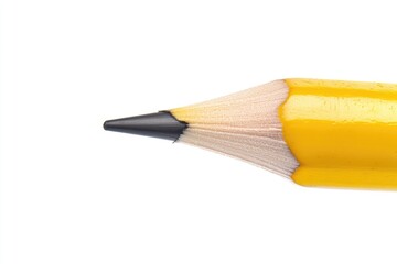 Aufkleber - A close-up view of a yellow pencil with a black tip, ideal for illustrations and designs
