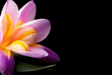 Poster - Beautiful Close-Up of a Vibrant Lotus Flower Petal on Dark Background for Creativity