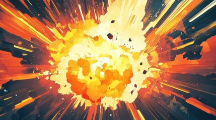 Poster - Abstract Explosion in Vibrant Colors with Dynamic Motion Effects