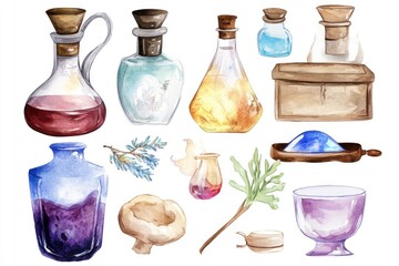 Poster - A collection of different types of bottles and containers