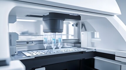Aufkleber - Automated Laboratory Equipment Dispensing Liquids Into Wells