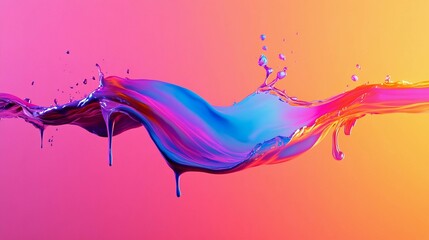 Poster - Dynamic flow of neon liquid colors creating vibrant splashes. Generative AI