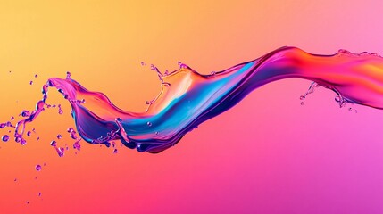 Poster - Fluid motion of color in neon shades against a vibrant backdrop. Generative AI