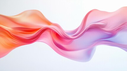 Poster - Colorful waves create a flowing abstract pattern in soft hues. Generative AI