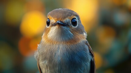 Poster - A close-up shot of a bird's face with a blurred background