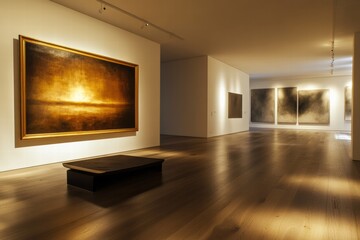 Leinwandbilder - Discovering contemporary art in a luxurious gallery setting. Generative AI