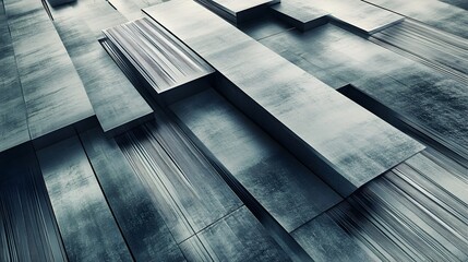 Poster - Abstract Metallic Rectangular Blocks Texture Design