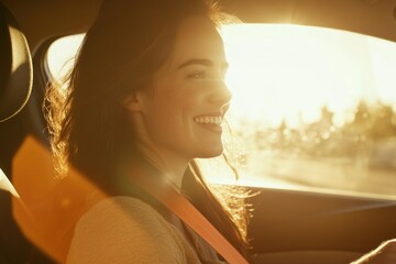 Poster - A person sitting in the driver's seat of a car, alone on the road