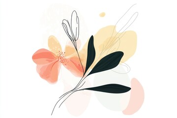 Poster - A single flower on a plain white background