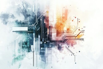 Poster - A detailed shot of a modern electronic circuit board with various components and wires