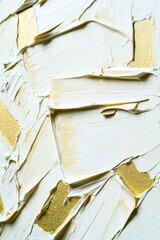 Poster - A detailed view of a beautiful white and gold painting with intricate designs