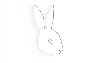Poster - A close-up of a rabbit's head on a white background, perfect for using as a symbol or icon