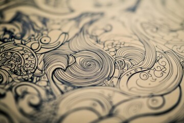Poster - A detailed look at a hand-drawn artwork on a piece of paper, suitable for illustrations and graphics