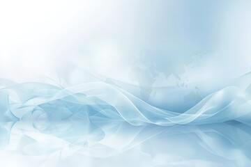 Poster - Blue and white background with a wave and a globe