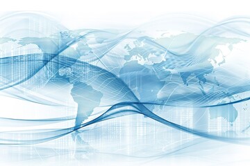 Poster - Blue wave with a globe in the middle