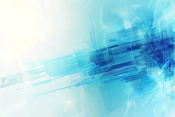 Poster - Blue and white background with a blue line