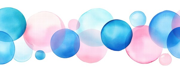 Wall Mural - Colorful watercolor bubbles on a white background, artistic and vibrant design.