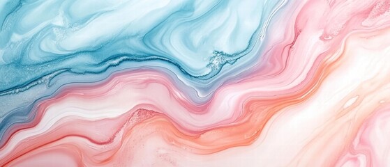 Wall Mural - Colorful abstract waves in pink and blue, perfect for backgrounds or design.