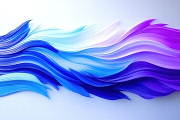 Wall Mural - Abstract waves of blue and purple on white background, vibrant flowing texture.