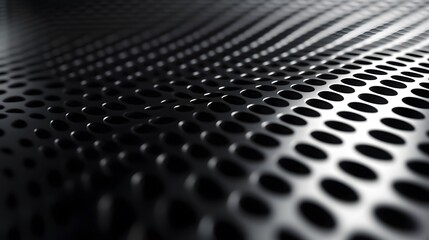 Poster - Abstract Black Metal Surface with Oval Perforations