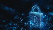 © zetrum - Digital padlock on dark blue background, symbolizing cybersecurity and data protection