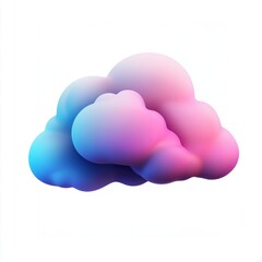 Poster - A vibrant, abstract cloud shape in shades of pink and blue, creating a dreamy and artistic atmosphere.