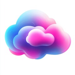 Poster - Vibrant abstract cloud design in shades of blue, pink, and purple, evoking a dreamy and whimsical atmosphere.