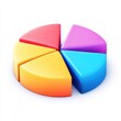 © Espresso - Colorful pie chart segments in vibrant hues of blue, orange, pink, red, and purple, showcasing data representation.