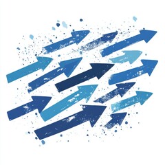 Poster - Dynamic blue arrows creating a sense of movement and direction.