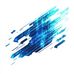 Poster - Dynamic blue digital pattern showcasing a abstract tech background.