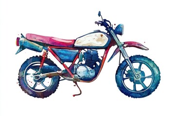 Poster - A motorcycle on a clean and simple white background