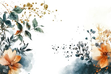 Poster - A beautiful watercolor painting of various flowers on a clean and simple white background, suitable for various uses such as decoration or gift wrapping