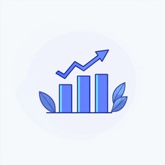 Poster - An upward trend graph in blue shades, symbolizing growth and progress in business or finances.
