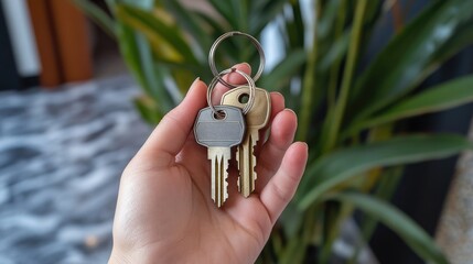 Leinwandbilder - A person holding a bunch of keys, suitable for various contexts where keys play a role