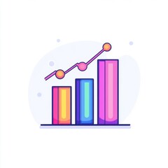 Poster - Vibrant bar chart with colorful bars indicating growth in a digital format.