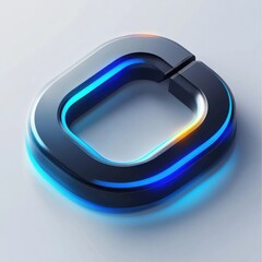 Poster - A sleek, modern, blue-lit abstract icon, symbolizing technology and innovation.
