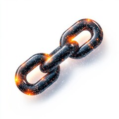 Poster - A futuristic black chain link with glowing connections, symbolizing strength and digital networking.