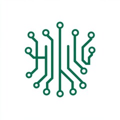 Poster - Stylized green circuit board design representing technology and innovation.