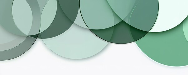 Poster - abstract digital banner featuring overlapping circles in shades of green and gray