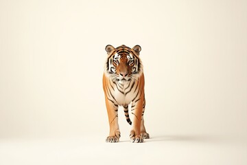 Poster - minimalistic stock photo of exotic animal on white background standing in center of frame