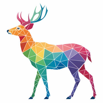 colorful low poly deer vector design