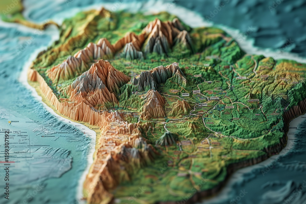 Explore the Breathtaking Topography of South America Through a Detailed