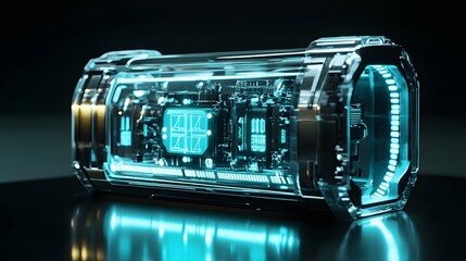 Poster - Futuristic Transparent Device Showing Internal Components